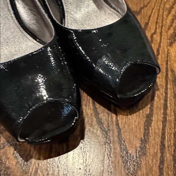Ecco Peep Toe Patent Leather Heels Size 39/womens 8.5/9 - Picture 5 of 9